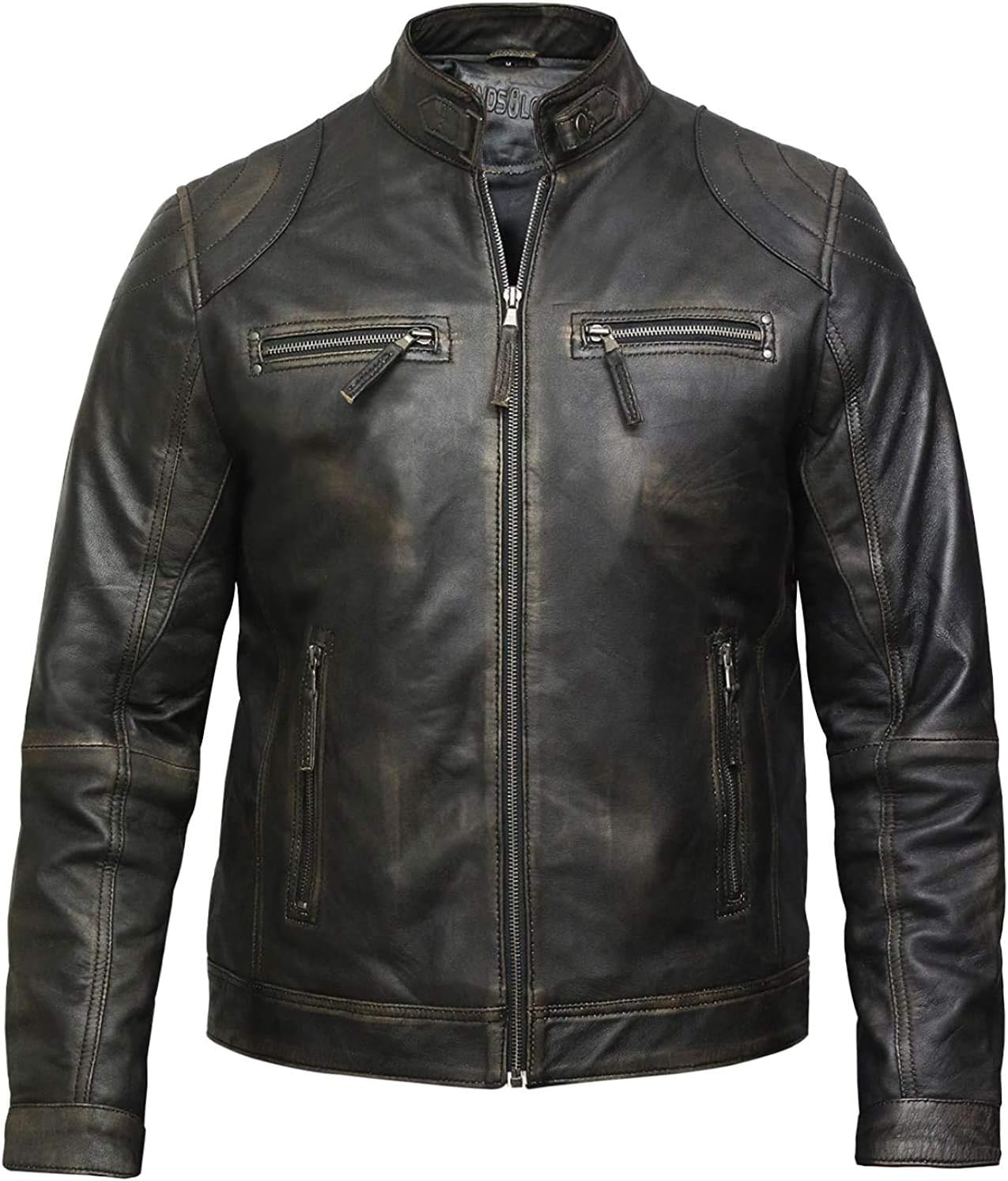 BRANDSLOCK Genuine Leather Jacket Mens | Real Sheepskin Leather Jacket for Men
