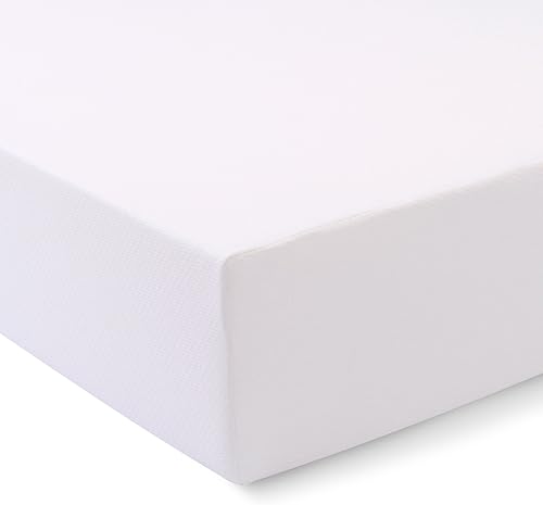 Colchón de espuma viscoelástica de gel de altura de lujo de 14 pulgadas, fabricado en Estados Unidos, Queen, blanco/blanco roto