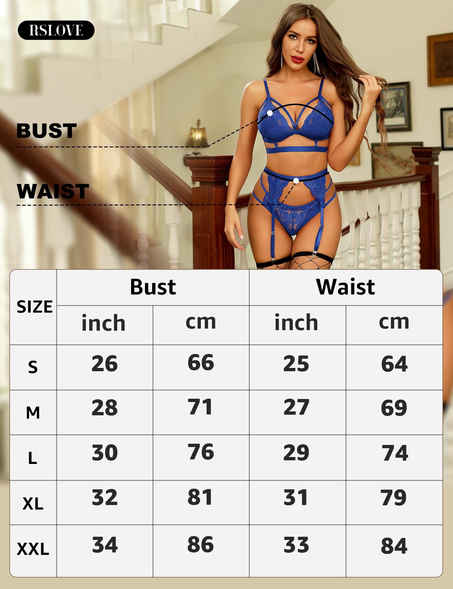 ZXLIHS Conjunto de lencería Sexy para Mujer con Sujetador y Bragas de Encaje Floral, 3 Piezas con Liguero