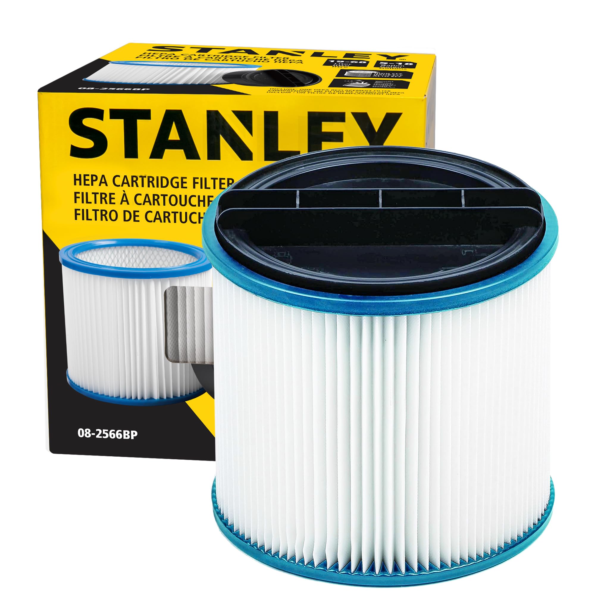 STANLEY HEPA Vacuum Filter Replacement 08-2566BP, Fit for Most 5