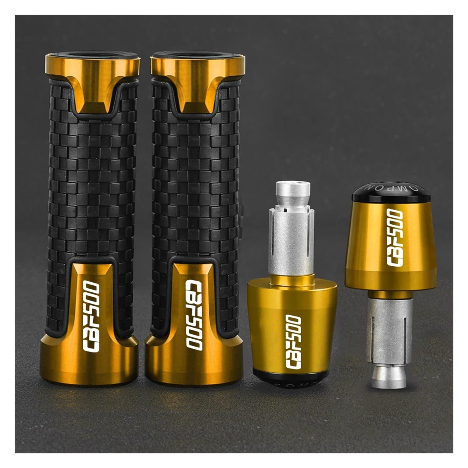 Coprimanubrio moto PER Hon@&da CBF500 CBF 500 2004 2005 2006 2007 2008 2009 7/8'' 22mm Manopole Per Manubrio Per Motocicletta Tappi Per Estremità Manubrio Tappi Per Estremità Impugnatura(A gold gold s