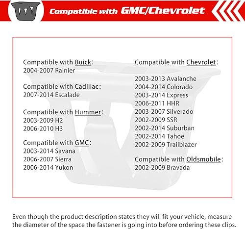 Miniatura 3 de OTUAYAUTO 30 clips de metal para parrilla, repuesto para Buick Cadillac Hummer GMC Oldsmobile cubierta de parachoques clips de retención de rejilla