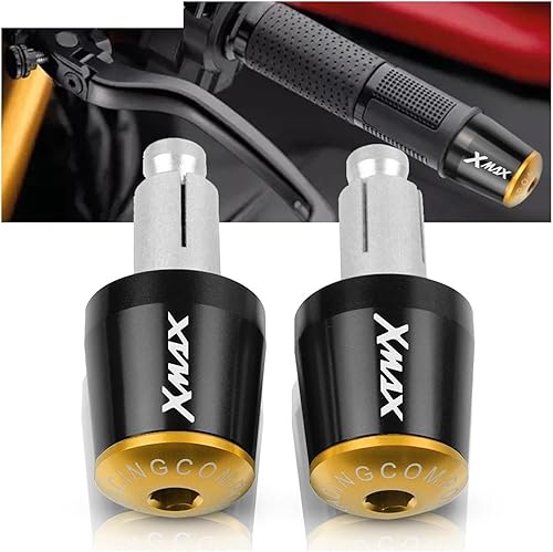 Miniatura 2 de Para Yamaha Xmax 125 250 300 400 X MAX 2017 Xmax 78" 22MM manillar mano Grips mango barra extremo tapa (color rojo dorado, tamaño normalidad)