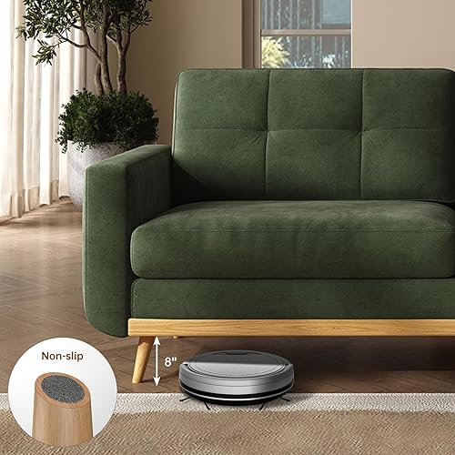 Miniatura 5 de Sofá biplaza de 67.7 pulgadas, decoración moderna de mediados de siglo, sofás de dos plazas para sala de estar, sofá pequeño tapizado con botones