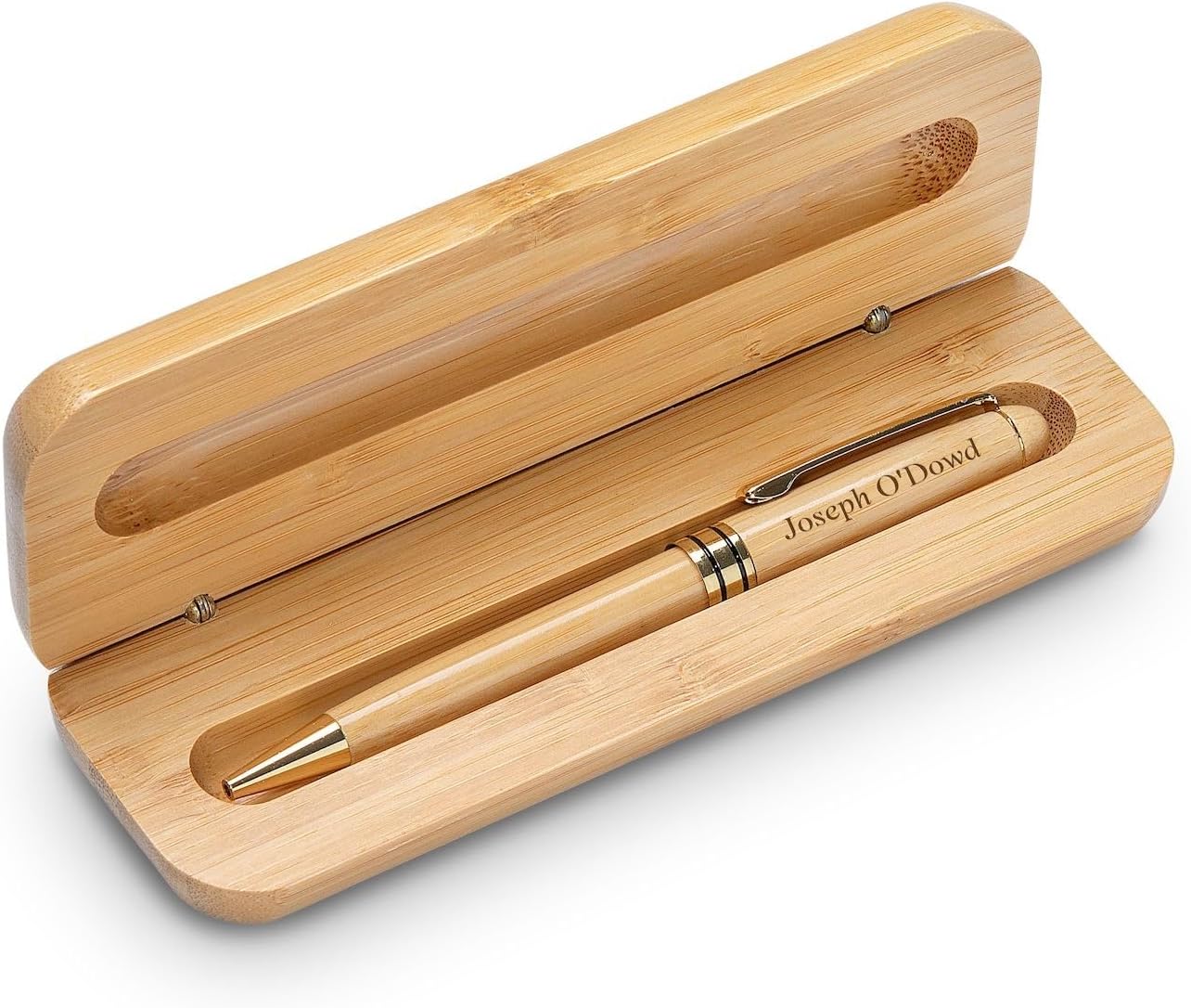 Executive Gift Shoppe | Personalized Bamboo Wood Pen & Case Set with Custom Engraving