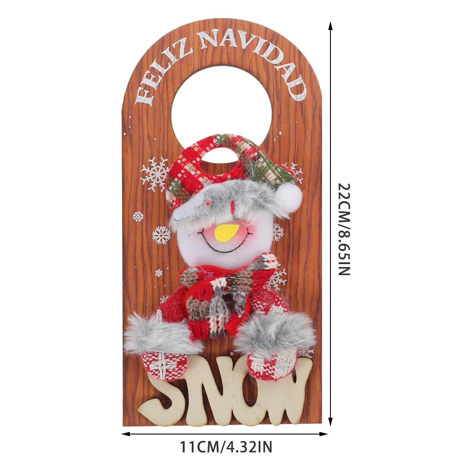 LUOZZY 2Pcs Christmas Door Hanging Sign Cartoon Snowman Wooden Door Sign Pendant Layout Props Xmas Party Favors Supply
