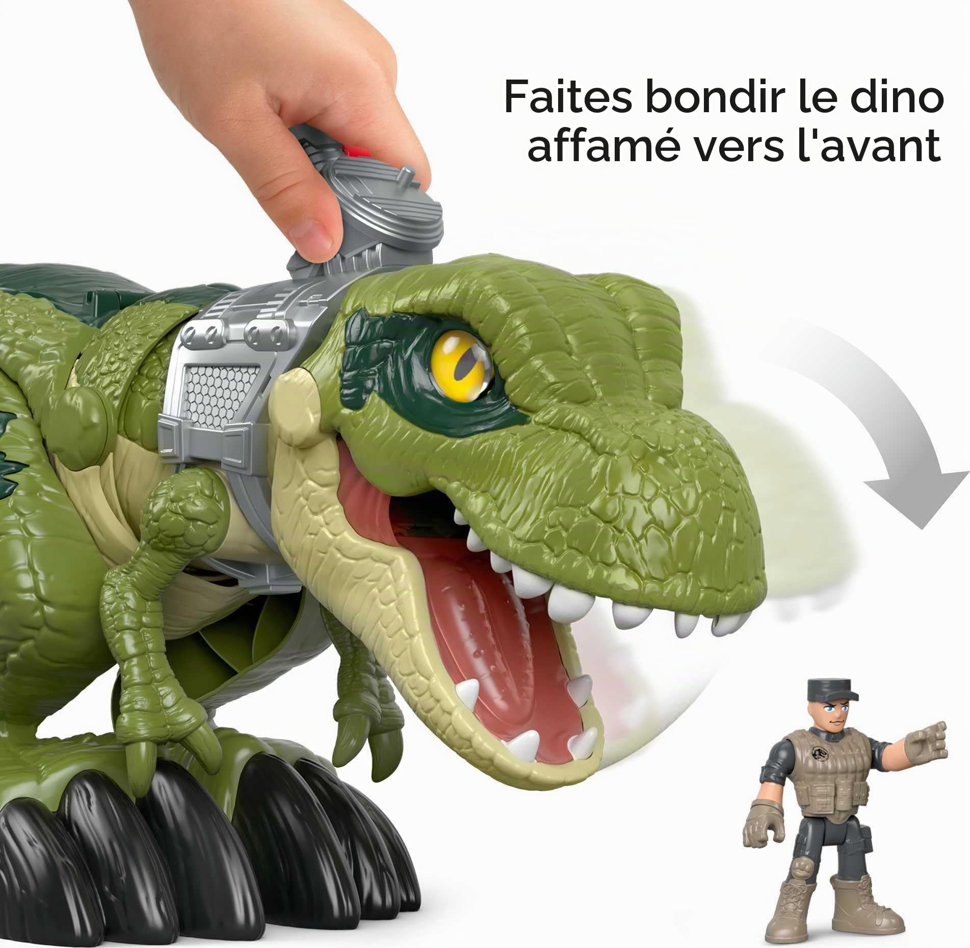Fisher-Price Imaginext Figurine Dinosaure Redoutable T-Rex, avec Manette pour Faire bouger Le Dinosaure et Faire claquer Ses mâchoires, Jouet Enfant, Dès 3 Ans, GBN14