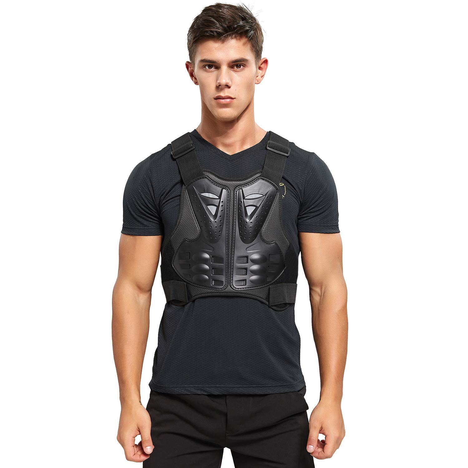 Pellor Plastron Gilet Moto Cross Armure Protecteur Le Dos et la Poitrine pour Moto vélo Ski (M) (S) (M)