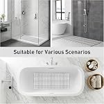 XIYUNTE Tapis de bain pour baignoire, Tapis de douche pour douche 36 x 16 Tapis de bain de pouce antidérapant avec ventouses, Trous d'évacuation pour douche, Tapis de baignoire en caoutchouc antidéflagrant pour les personnes âgées, Gris