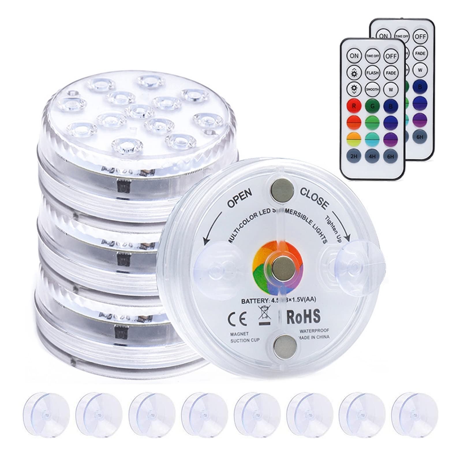 Luci per piscina a LED Remoto impermeabile impermeabile della luce sommergibile del sucker magnetico degli anni Rgb. Luci subacquee for HMOE Party Aquarium Pool Bathtub Vase Decor Per la decorazione d