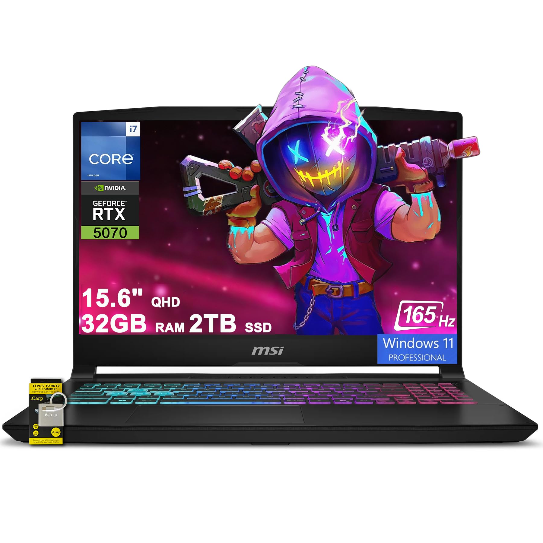 Katana 15 HX Gaming Laptop 15.6" QHD IPS 165Hz (100% DCI-P3) Intel 16-core i7-14650HX (>i…