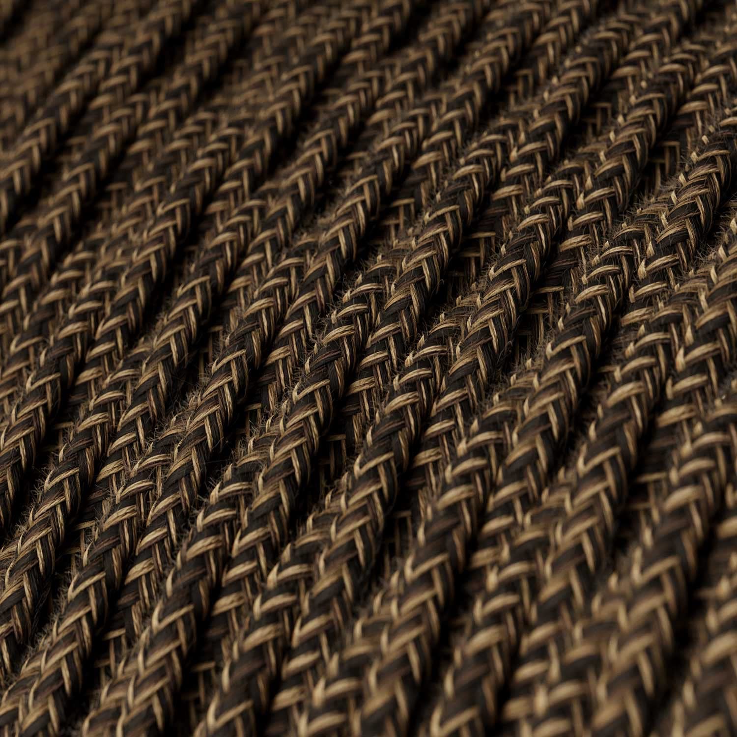 creative cables - Lampada a sospensione Made in Italy completa di cavo tessile trecciato e portalampada in alluminio - Con lampadina, Nero perla