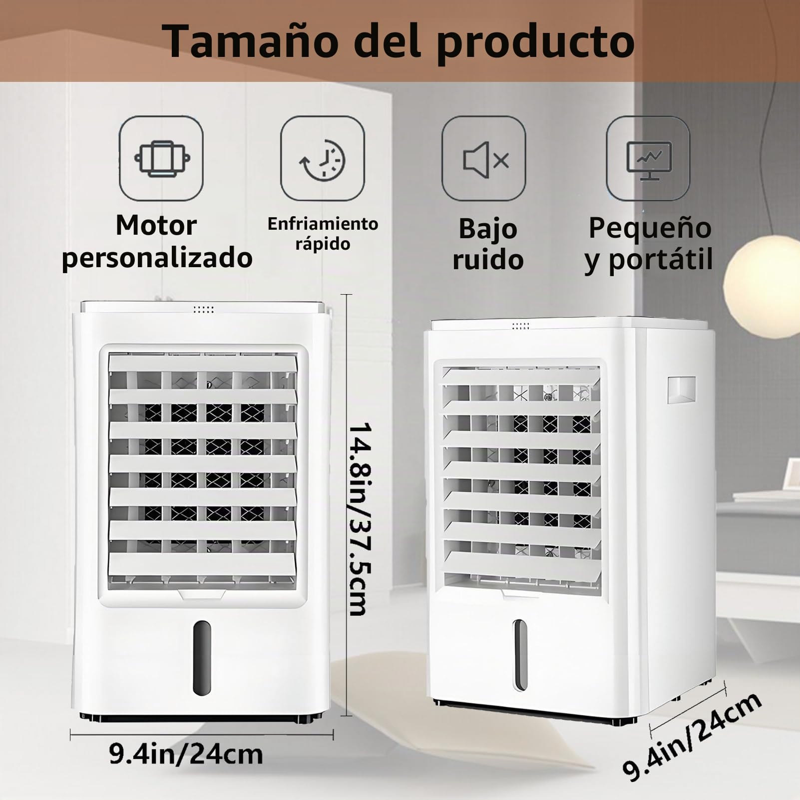 Aire Acondicionado Coche Mechero Portatil Enfriador de Aire Portátil Ventilador para Auto con 3 Velocidades 4 Bolsas de Hielo para Vehículos Hogar Oficina Camping 12VCar