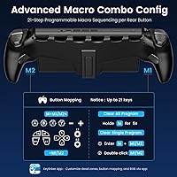 Vista 4 de KICKDOT JC500 Nintendo Switch 2 Joypad Controller Wireless Gamepad with Hall Effect Joysticks, Built-in Kickstand, Ergonomic Grip No Drift, Back