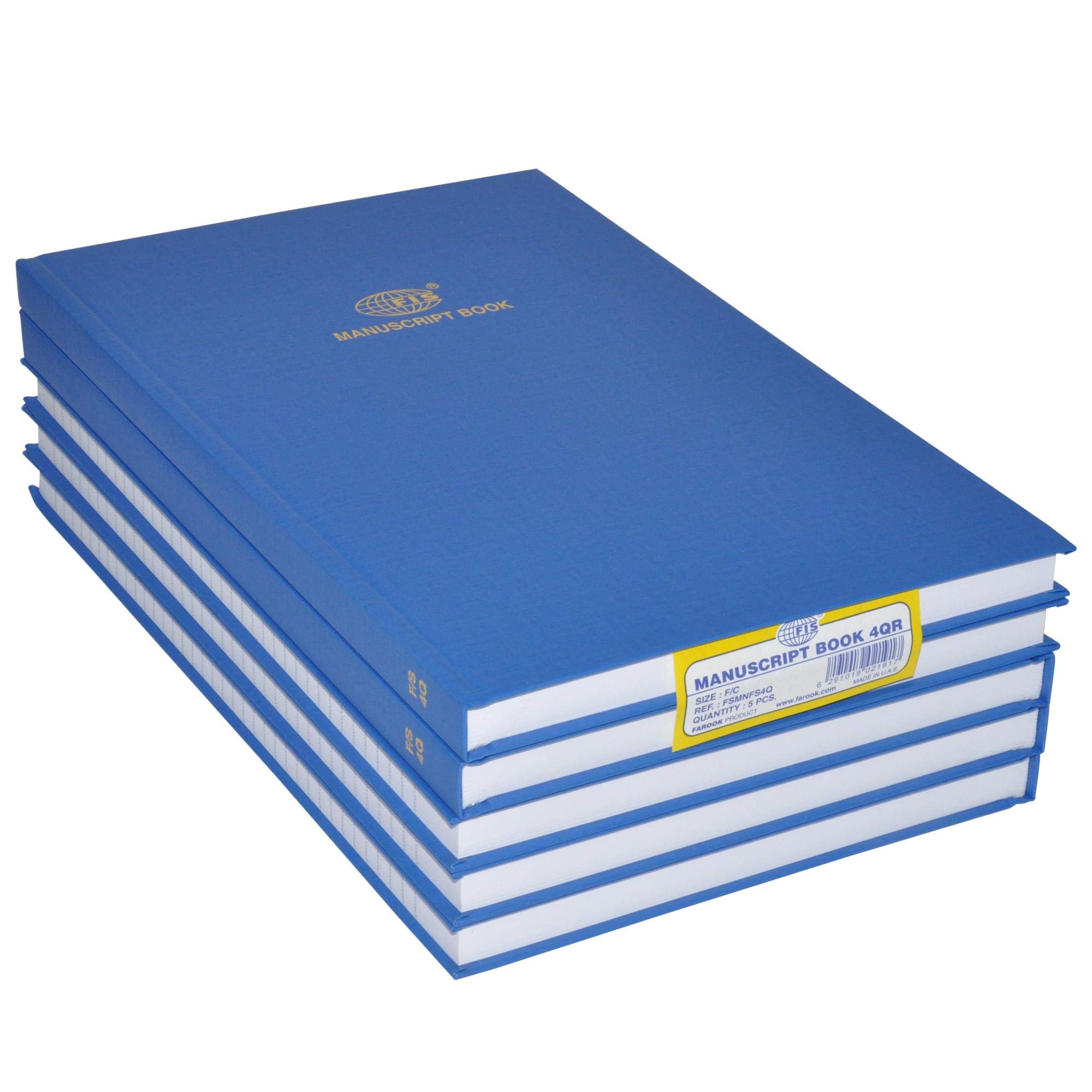 Manuscript Notebook, F/S(330X203mm) Size, 4 Quire, 8mm Single Ruled, 192 Sheets,Pack of 5 Pieces-FSMNFS4Q