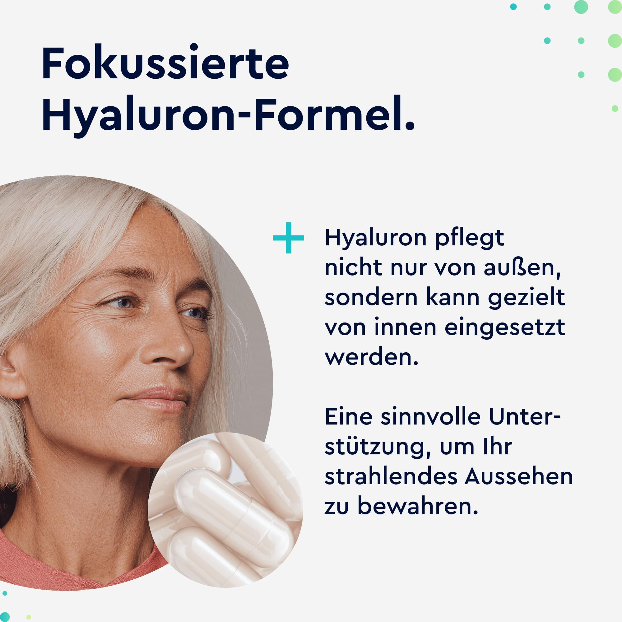 Hyaluron Kapseln Hochdosiert - 525mg Hyaluronsäure pro Kapsel - 500-700 kDa - 90 vegane Kapseln - Laborgeprüft, ohne Zusätze in Deutschland hergestellt