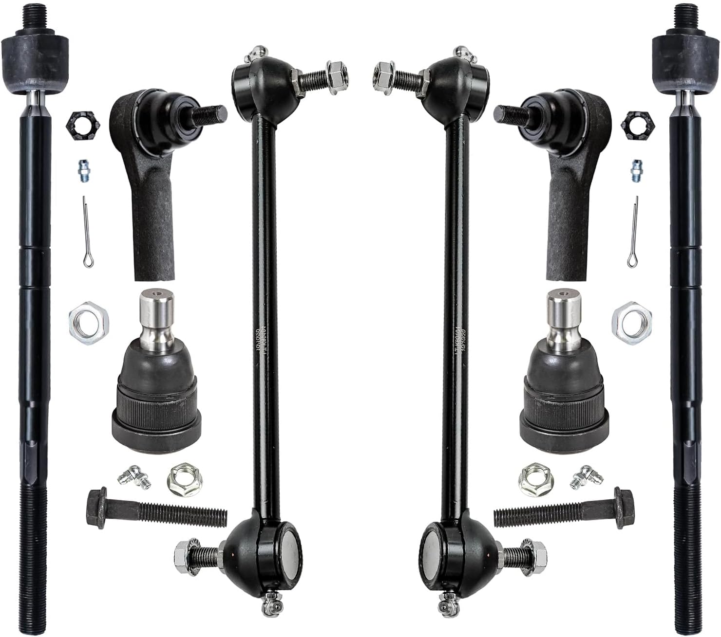 Detroit Axle - Front 8pc Suspension Kit for 01-04 Ford Escape Mazda Tribute, 2 Lower Ball Joints 2 Sway Bars 4 Outer Inner Tie Rods 2001 2002 2003 2004 Replacement