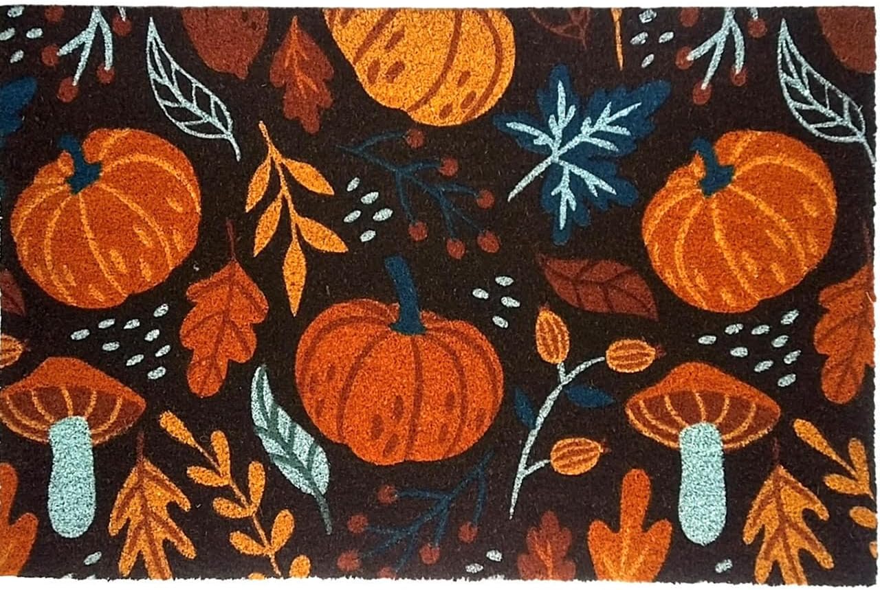 Briarwood Lane Pumpkins and Mushrooms Medium Coir Doormat 24 x 36