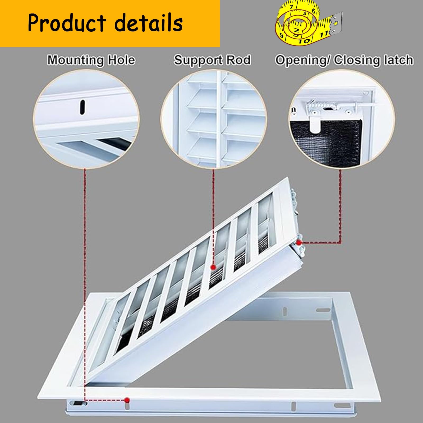 Cubierta de ventilación de retorno de aluminio blanco de 14 x 38 pulgadas para pared/techo, rejilla de entrada de aire frío HVAC con cara/puerta extraíble, flujo de aire eficiente y fácil instalación