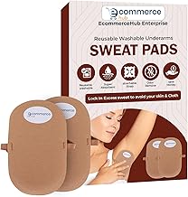 Reusable Washable Underarms Sweat Pads, Under Arm Sweat Protectors,Odor-blocking,Anti-stain,Comfortable sweat-absorbing Sweat Pads, Long-lasting Sweat Protectors, 1 Pair, Brown Color