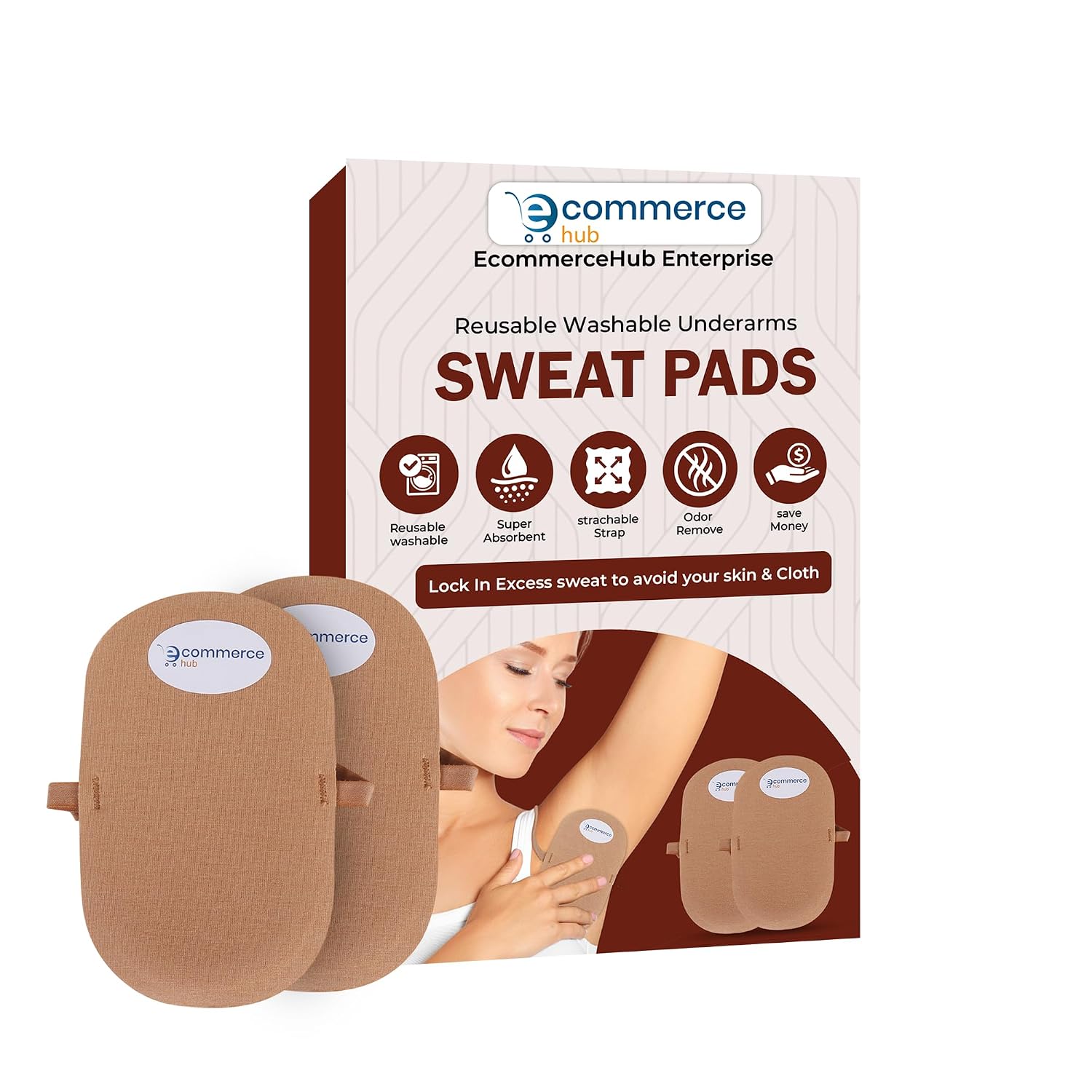 EcommerceHub Reusable Washable Underarms Sweat Pads, Under Arm Sweat Protectors,Odor-blocking,Anti-stain,Comfortable swea... - Review, Price and Buying Guide