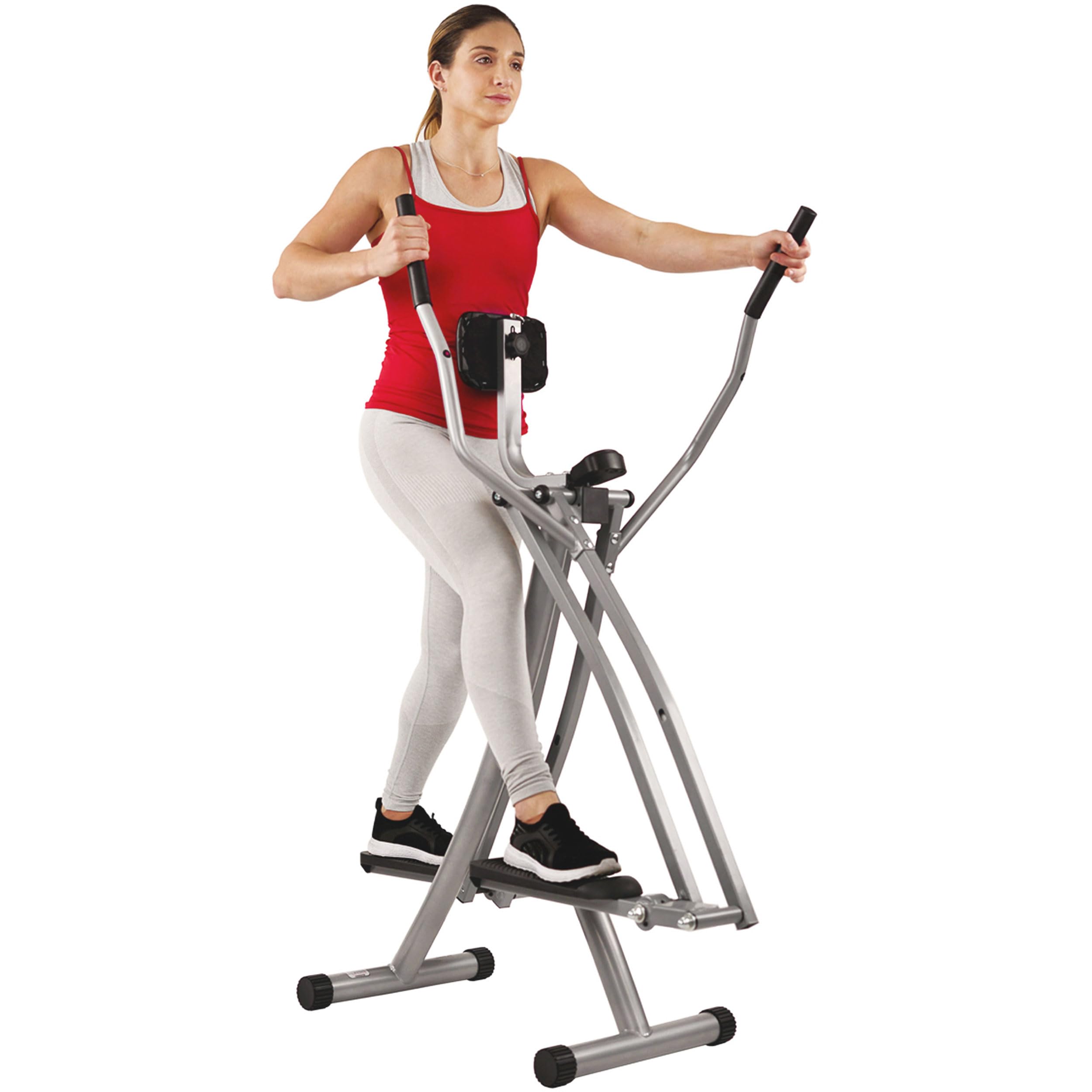 Sunny Health & Fitness Air Walk Cross Trainer, Low-Impact Elliptical Machine for Home, LCD Monitor, Compact & Foldable - SF-E902