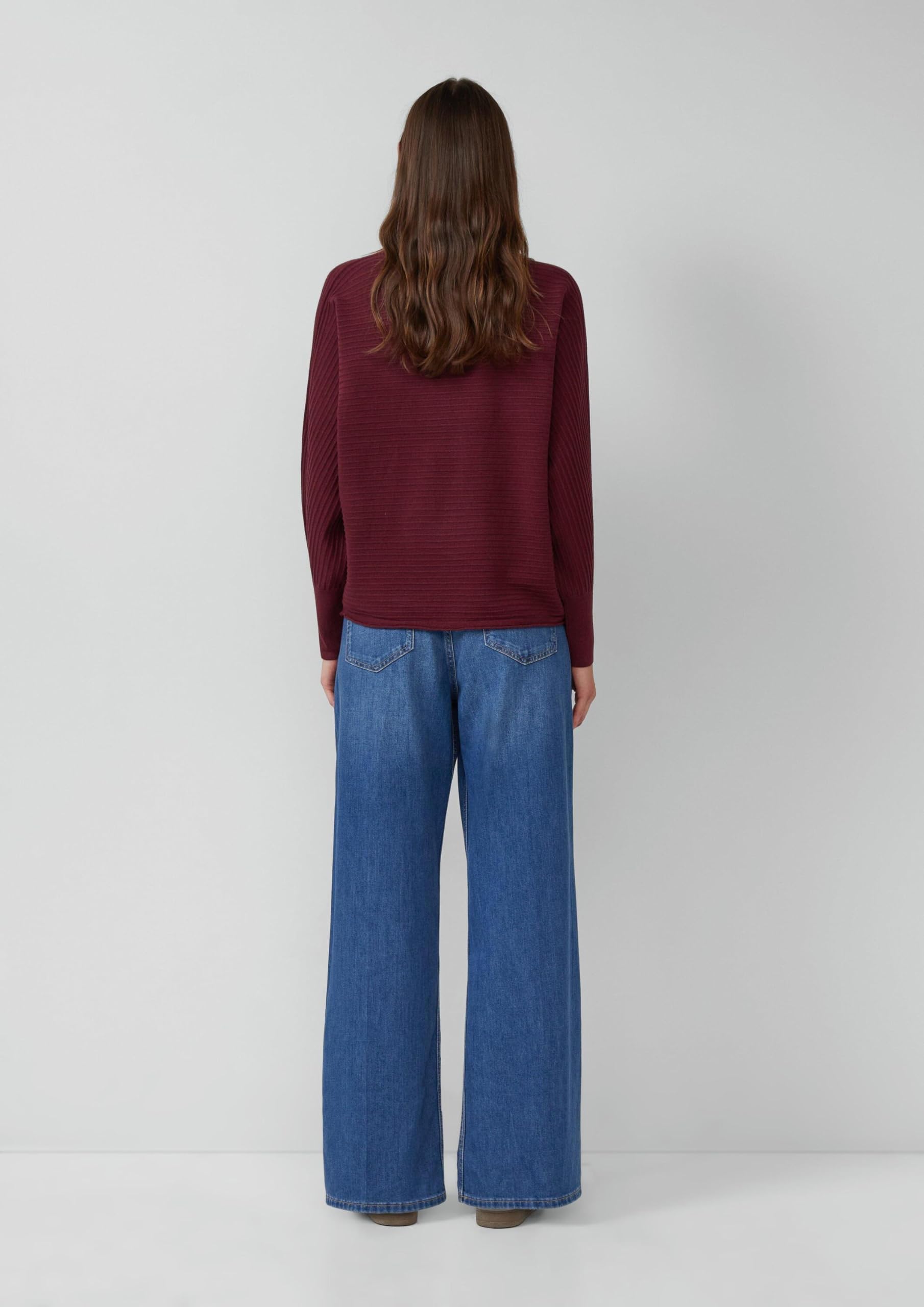 s.Oliver Pullover in Rippstruktur mit Fledermausärmeln
