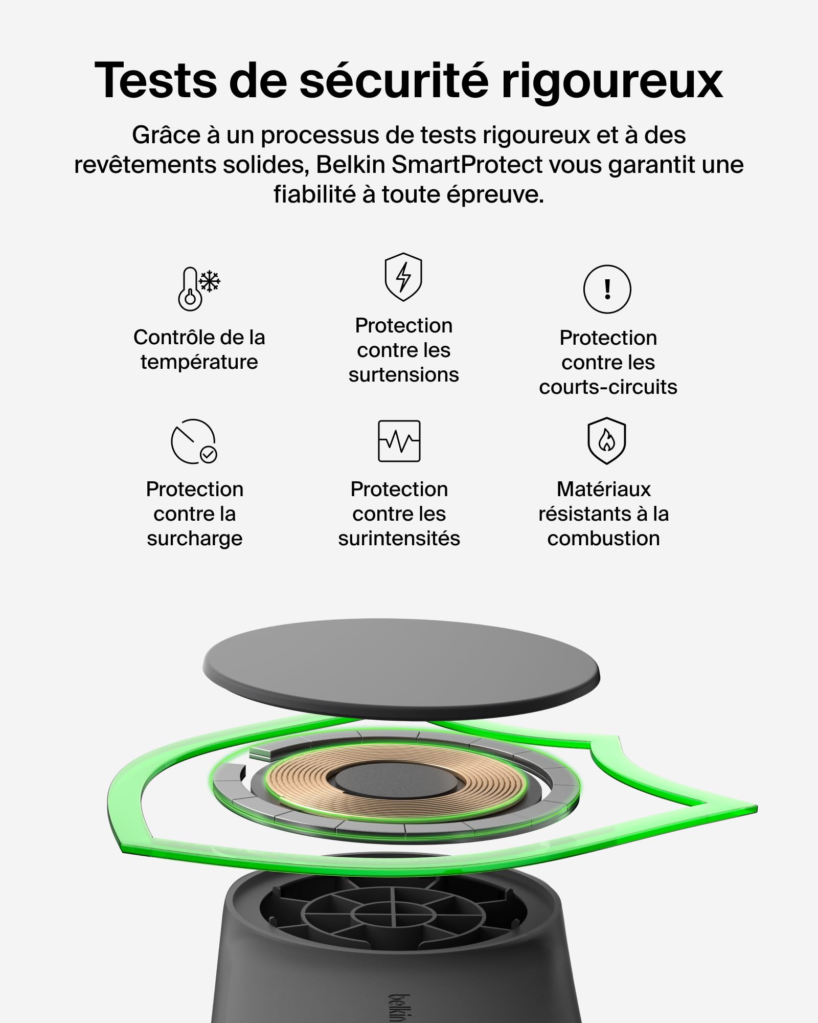Belkin UltraCharge Chargeur Induction Qi2 25W, Station de Charge 2 en 1 pour iPhone 17, iPhone Air, AirPods, Pixelsnap, Compatible avec MagSafe avec Port-USB-C et Adaptateur 45W - Noir