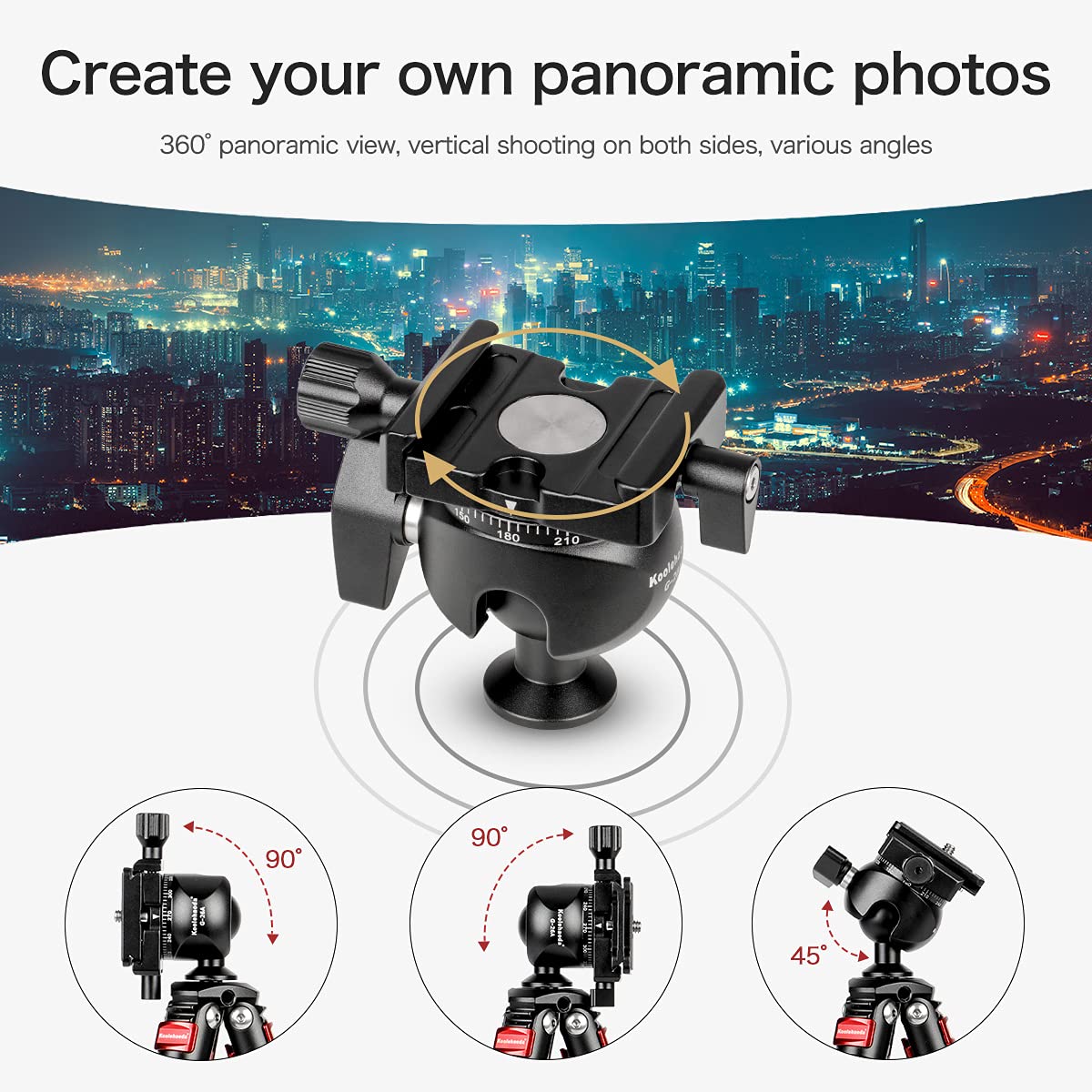 FAEFTY Tête De Trépied Panoramique à Cardan Plateau Rapide Standard 1/4
