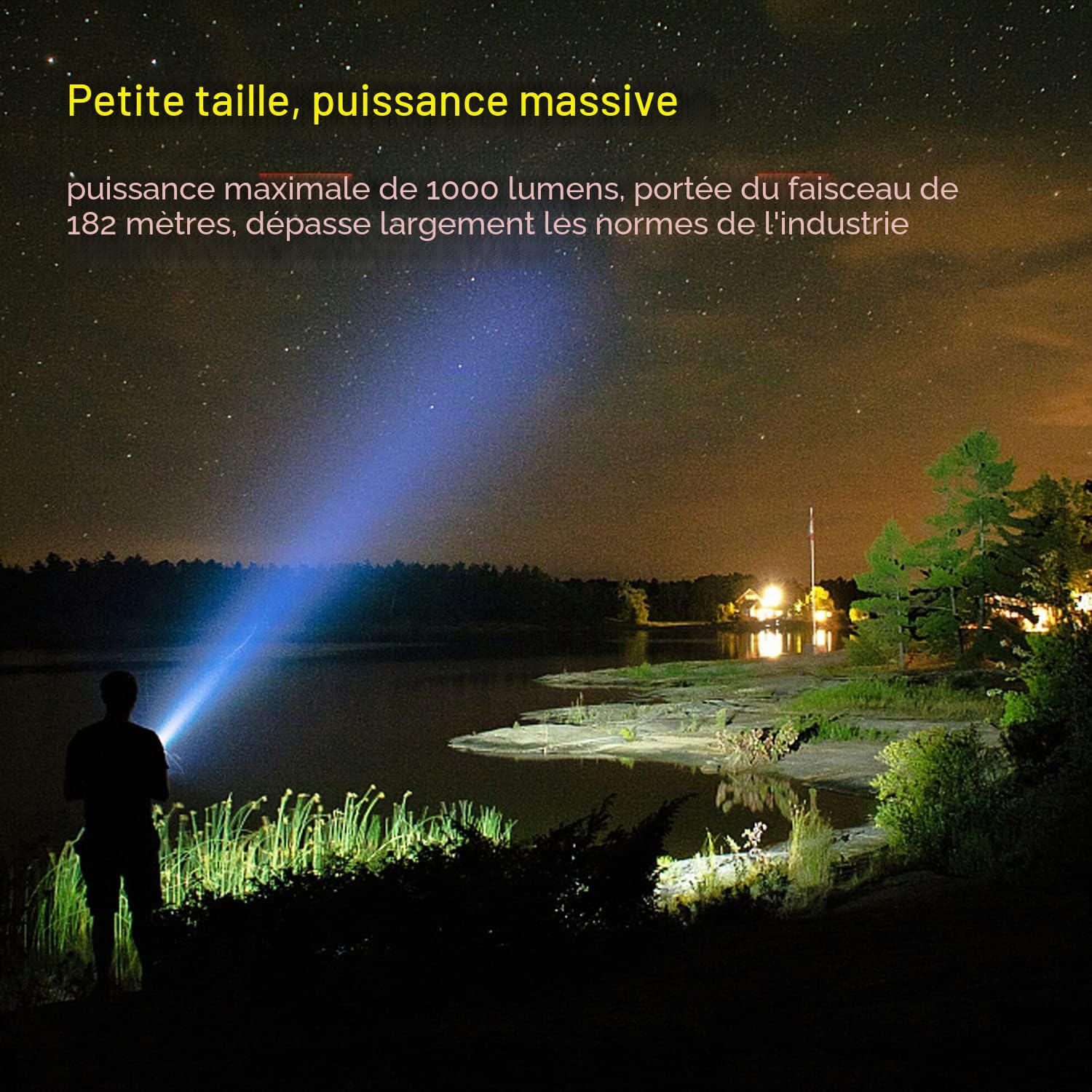 KLARUS XT1A Lampe de poche tactique rechargeable - 1000 lumens, autonomie de 37 heures, 2 modes programmables, réglages tactiques et extérieurs