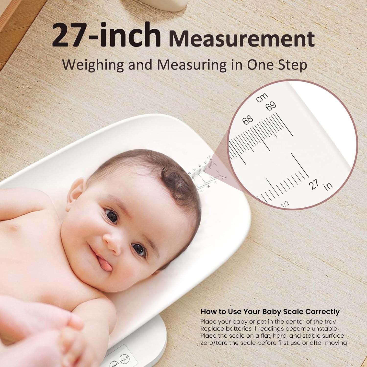 GROWNSY Digital Baby Scale & Pet Scale Up to 330 lbs, White