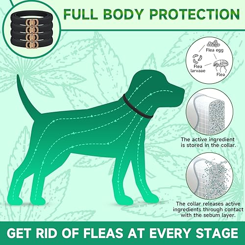 Miniatura 4 de Paquete de 4 collares antipulgas para perros, tratamiento de pulgas y garrapatas de perro, 8 meses de protección contra pulgas y garrapatas para
