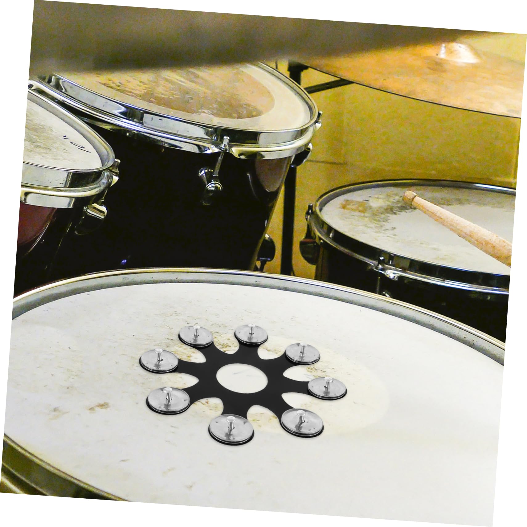 ibasenice 4piezas Cymbal Tambourine Hihat Accesorio De Percusión Placas De Campana Para Batería Para Músicos y Conciertos