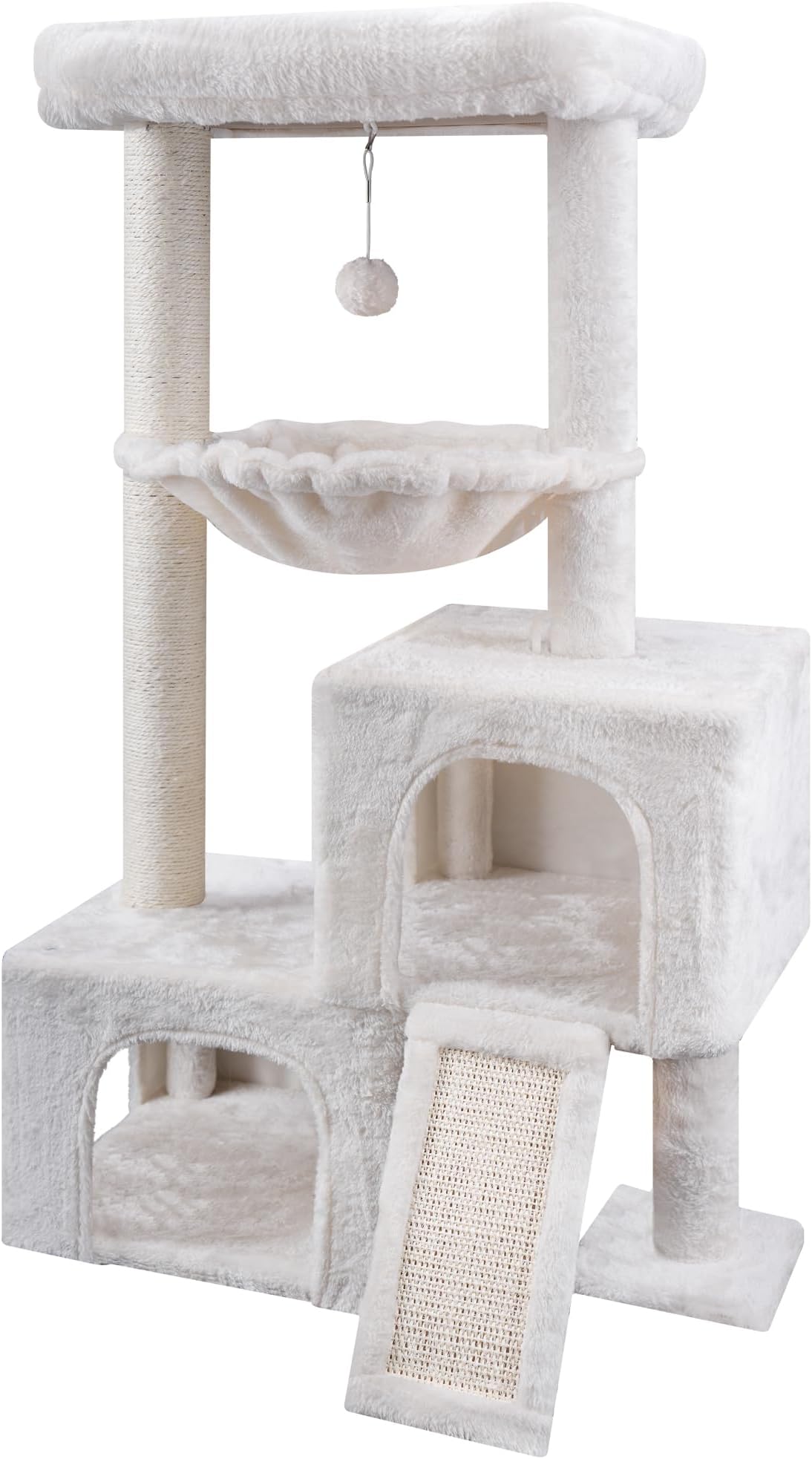 AIWIKIDE 37.4" Cat Tree Cat Tower with Twin Cat Condos for Indoor Cats, AllinOne