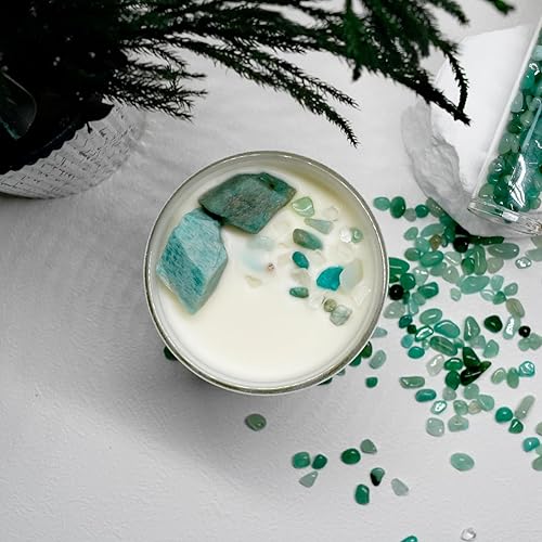 Miniatura 5 de ava concept - Velas de cristal perfumadas - Vela de aromaterapia de higuera y mar arenoso con amazonita para mujer - Velas de soja para meditación