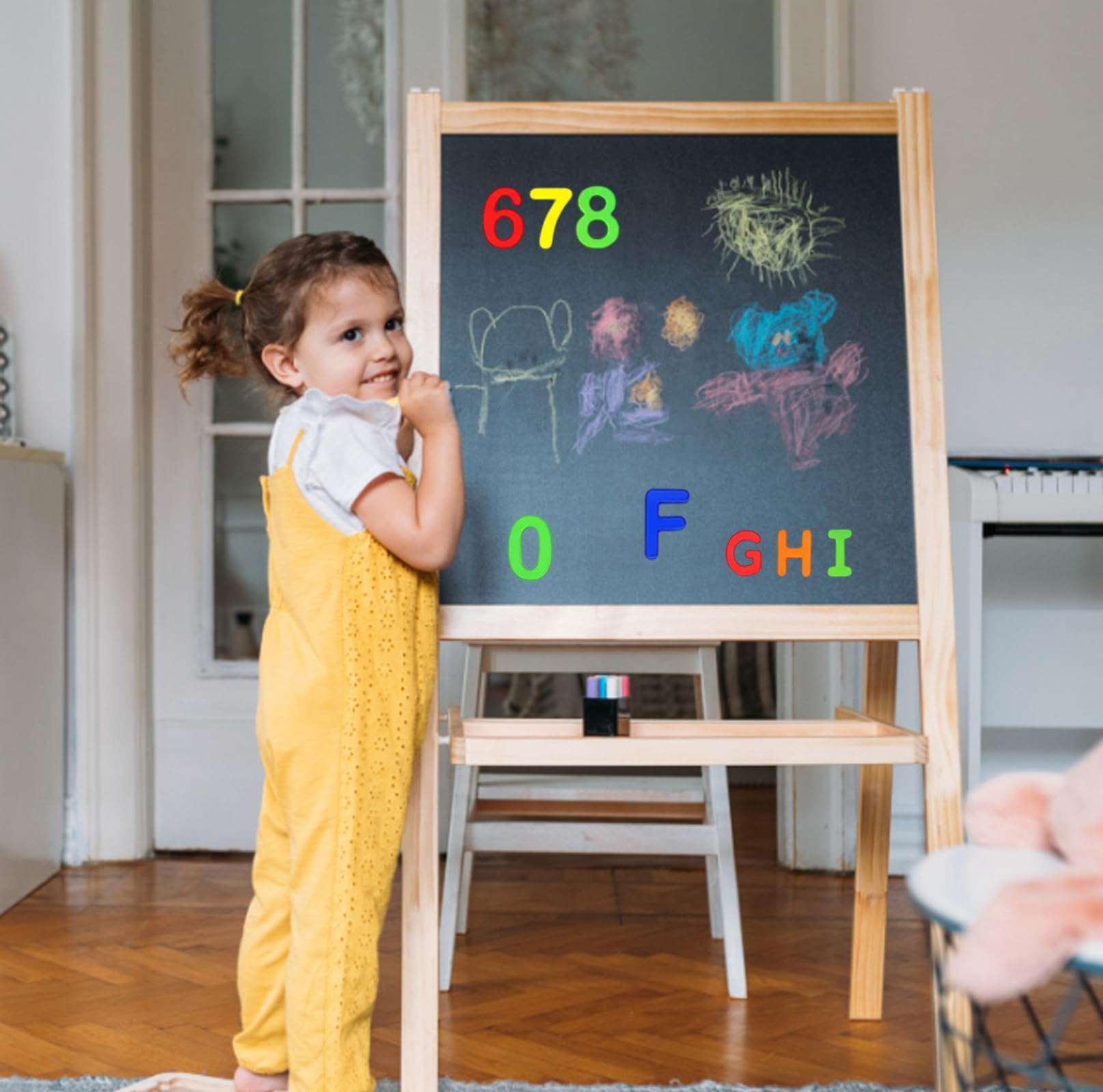 Magnetic Letters and Numbers for Children 105 Pcs Colorful Alphabet Magnets with Uppercase - Image 4