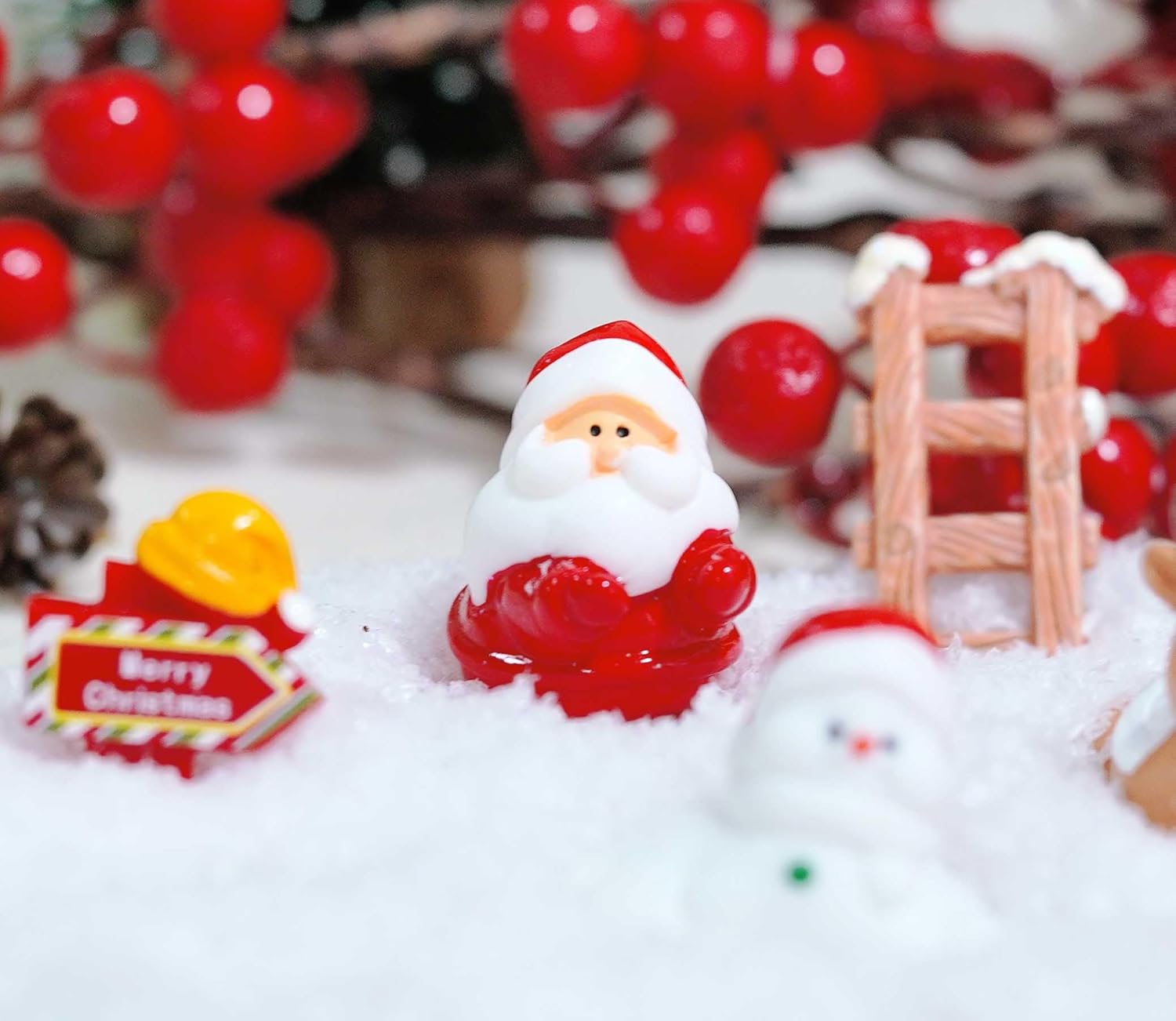 12 Pcs Mini Christmas Figurines – Resin Santa, Snowman, Reindeer & Xmas Decor Set for Miniature Scenes, Crafts, Dollhouse Ornaments & Holiday Table Decorations - Image 7