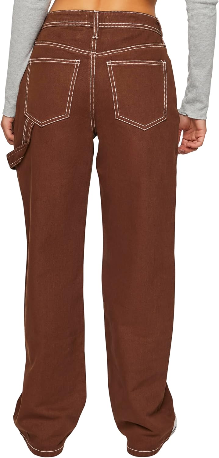 Forever 21 Womens High-Rise Carpenter Dad Jeans - Image 4