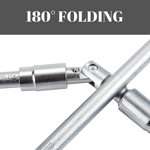 Miniatura 5 de Cartman - Llave universal plegable de tubo de 36 cm, de hierro, de 4 vías