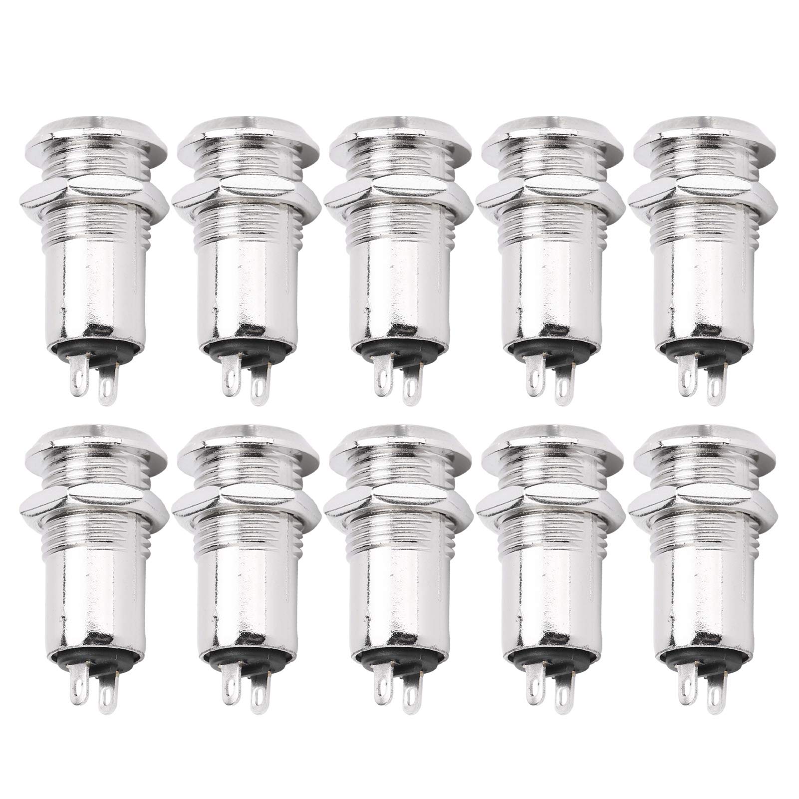 10 interruptores de llave de 12 mm/0.5 pulgadas, 220 VAC/CC 3 A, interruptor de bloqueo de barril de encendido/apagado, con 20 llaves, 10 tuercas (doble tirón), interruptor de control