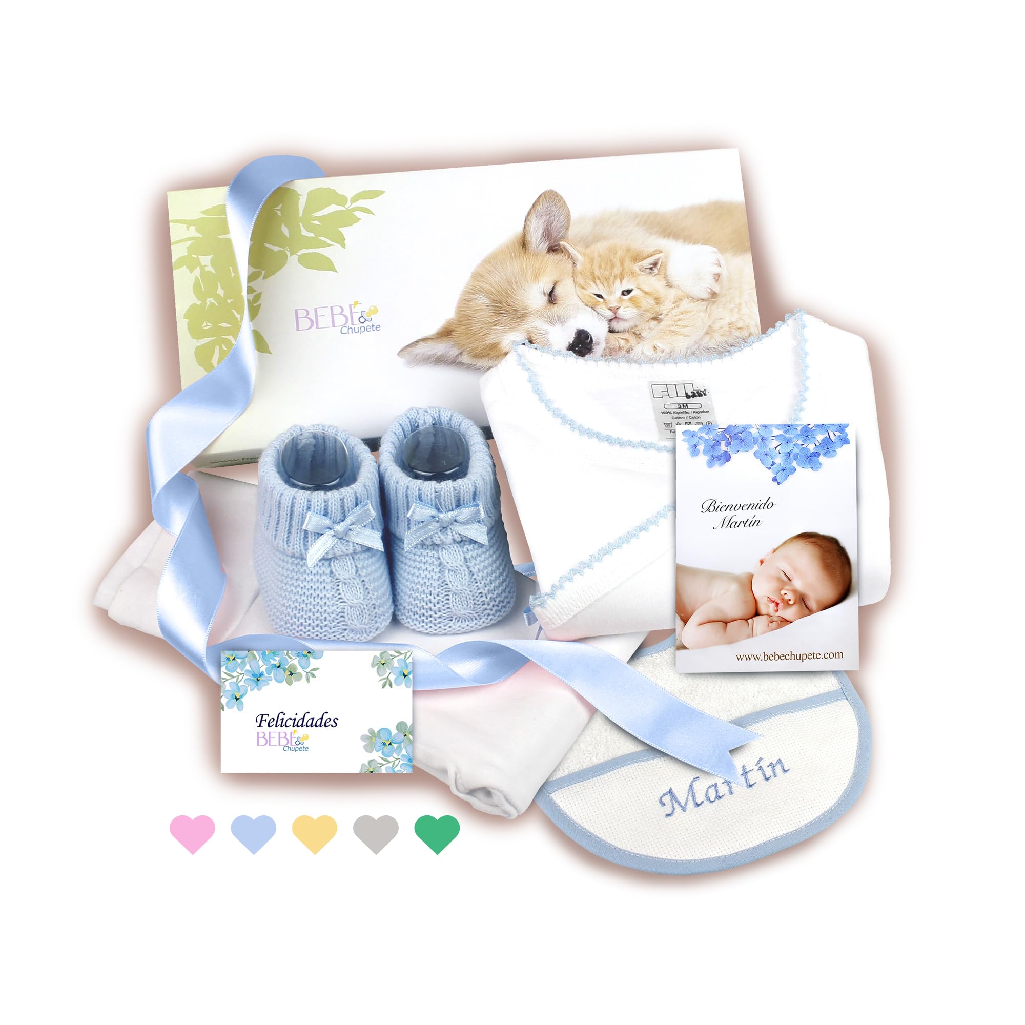 BEBÉCHUPETE Regalos bebes recien nacidos originales (Talla 0 a 3 meses) - Cosas para bebes recien nacidos - Regalo bebe recien nacido niña - Recien nacido niño - Canastilla bebe - Cestas bebe (Azul)