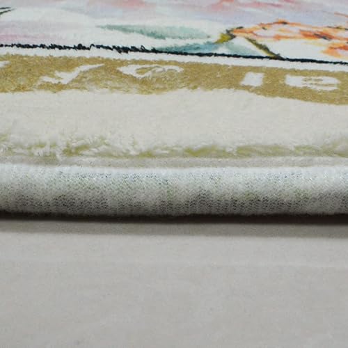 Miniatura 6 de ABREEZE Alfombras ovaladas suaves para dormitorio, sala de estar, alfombra de pasillo floral, antideslizante, lavable, alfombra de piso para