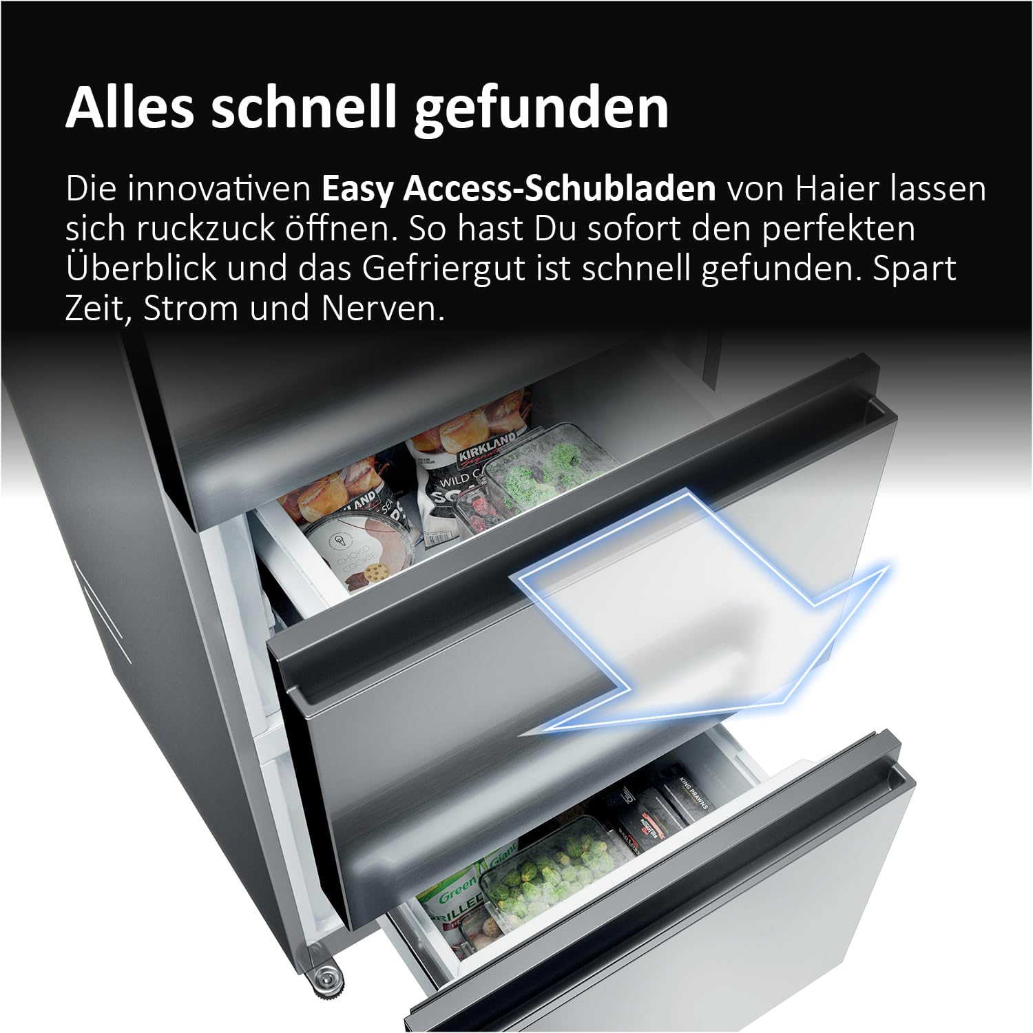 Haier Kühl-Gefrierkombination 3D 60 SERIES 3 PRO HTR3620CNMG I 2,05 m, No Frost I Energieeffizienzklasse C I Kühlschrank mit Gefrierfach freistehend, Fassungsvermögen 414L I Fresh 0°-Fach