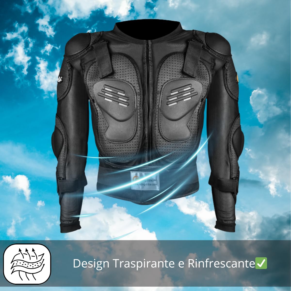 Msport Giacca Moto Armatura Completo Motocross enduro scooter Traspirante Protezione corpo per adulti