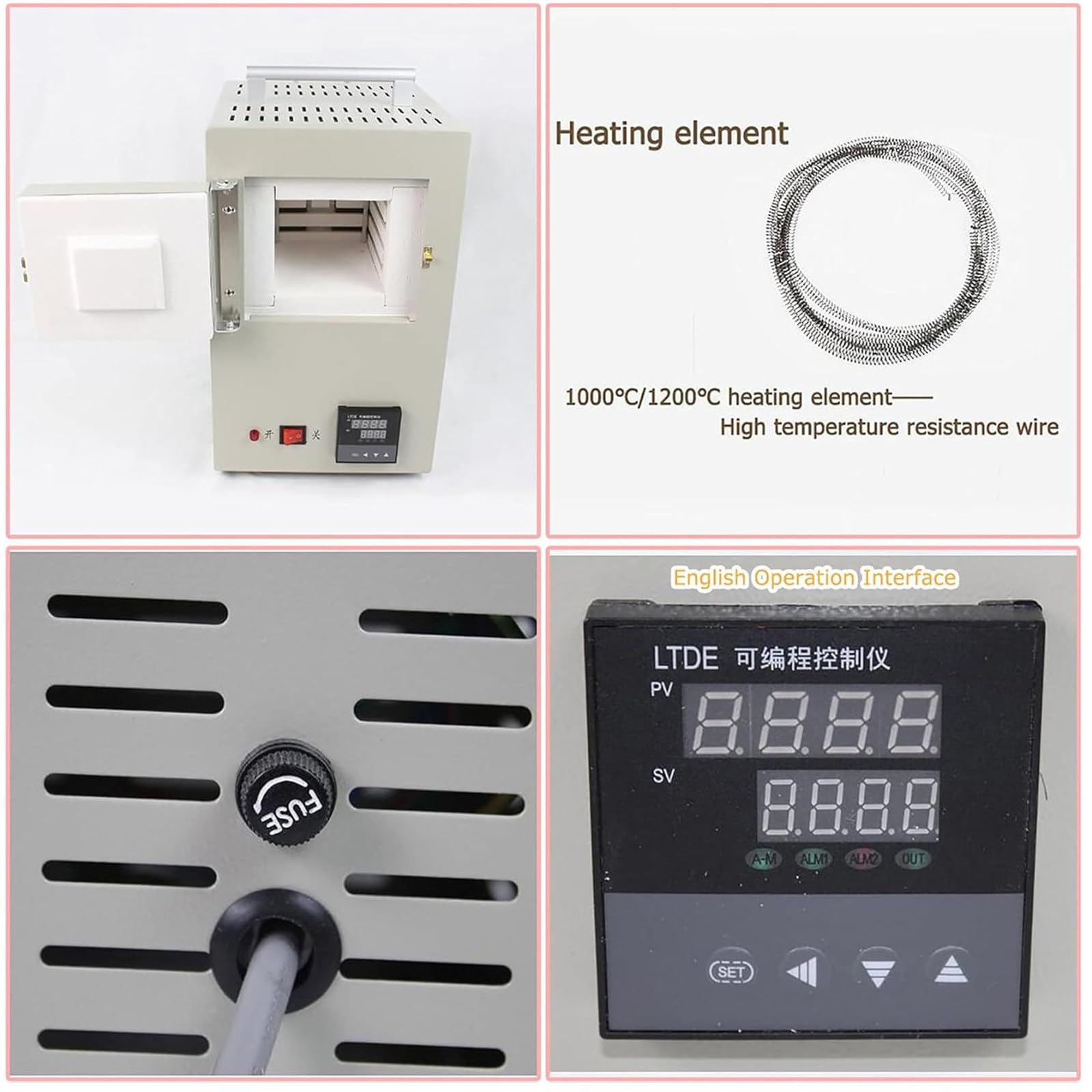 Labor-Elektro-Muffelofen, Geschlossenes Labor, Elektroherde Mit Integrierter Programmsteuerung, Hochtemperaturofen 1,5 Kw, Bereich: 100-1000 °C, Temperaturdifferenz: 1°C