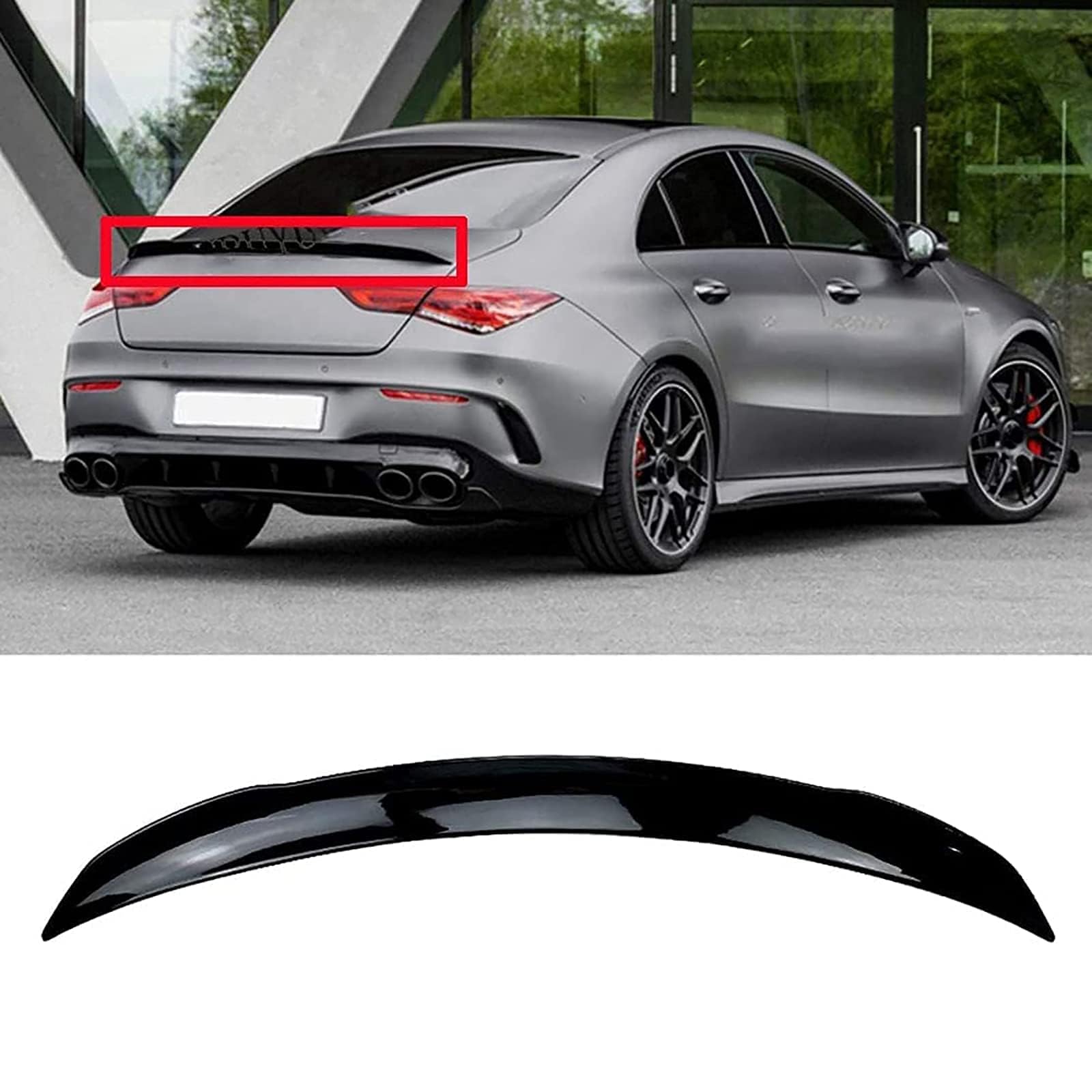 Alerón Trasero del Coche para Mercedes Benz CLA-Klasse W118 C118 CLA 180 CLA 200 CLA 260 2020, Alto Rendimiento FáCil de Instalar Tapa Protectora PortóN Trasero, Accesorios para CarroceríA