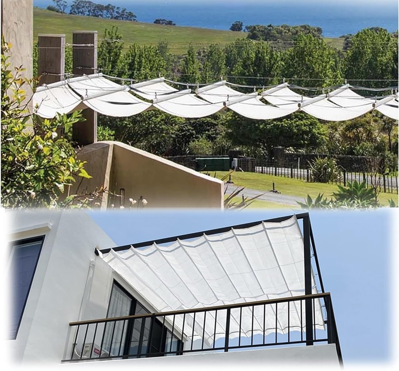 Sonnensegel for Seilspanntechnik, Wintergarten und Terrassen Beschattung, Seilspannmarkise, einziehbare welle sonnensegel, Sonnenschutz Pergola Ersatz Schattenabdeckung(W3*L20m/W9.84*L65.62ft) Garten