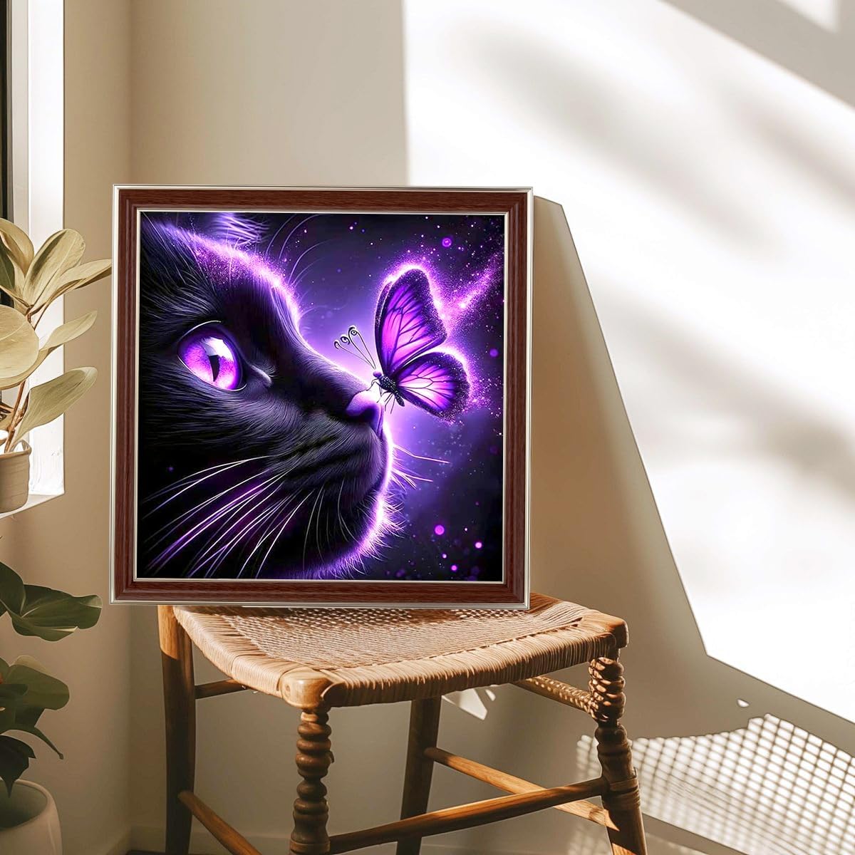 AMORARS Cat Butterfly Diamond Painting Kits for Adults, Beginner12x12Inch image 2