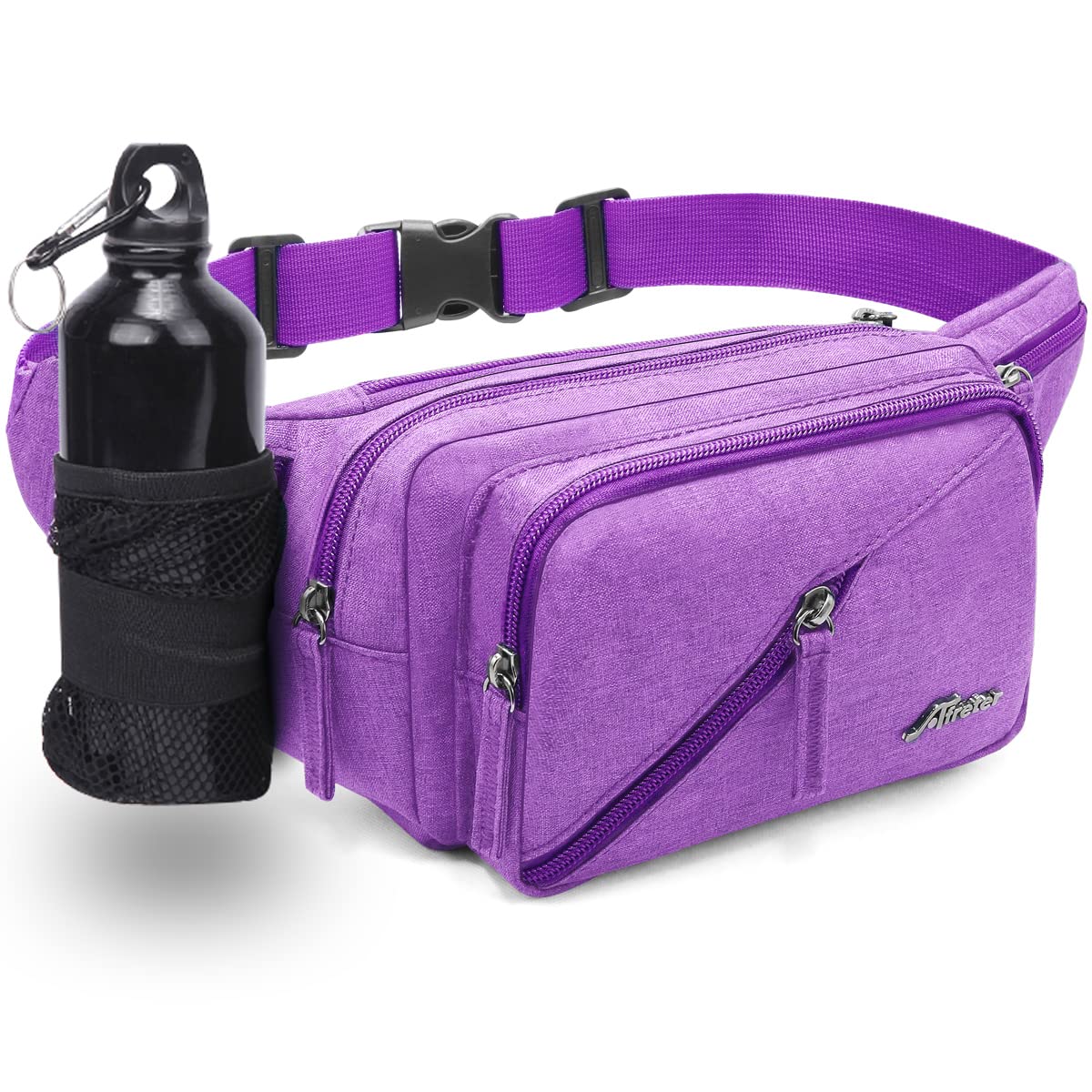 REETEE Bum Bag Belt Bag for Men and Women, Water-Repellent Waist Bag with Bottle Holder, Multifunctional Strap, Adjustable, Purple, Standard Size, Fashion โ image 1