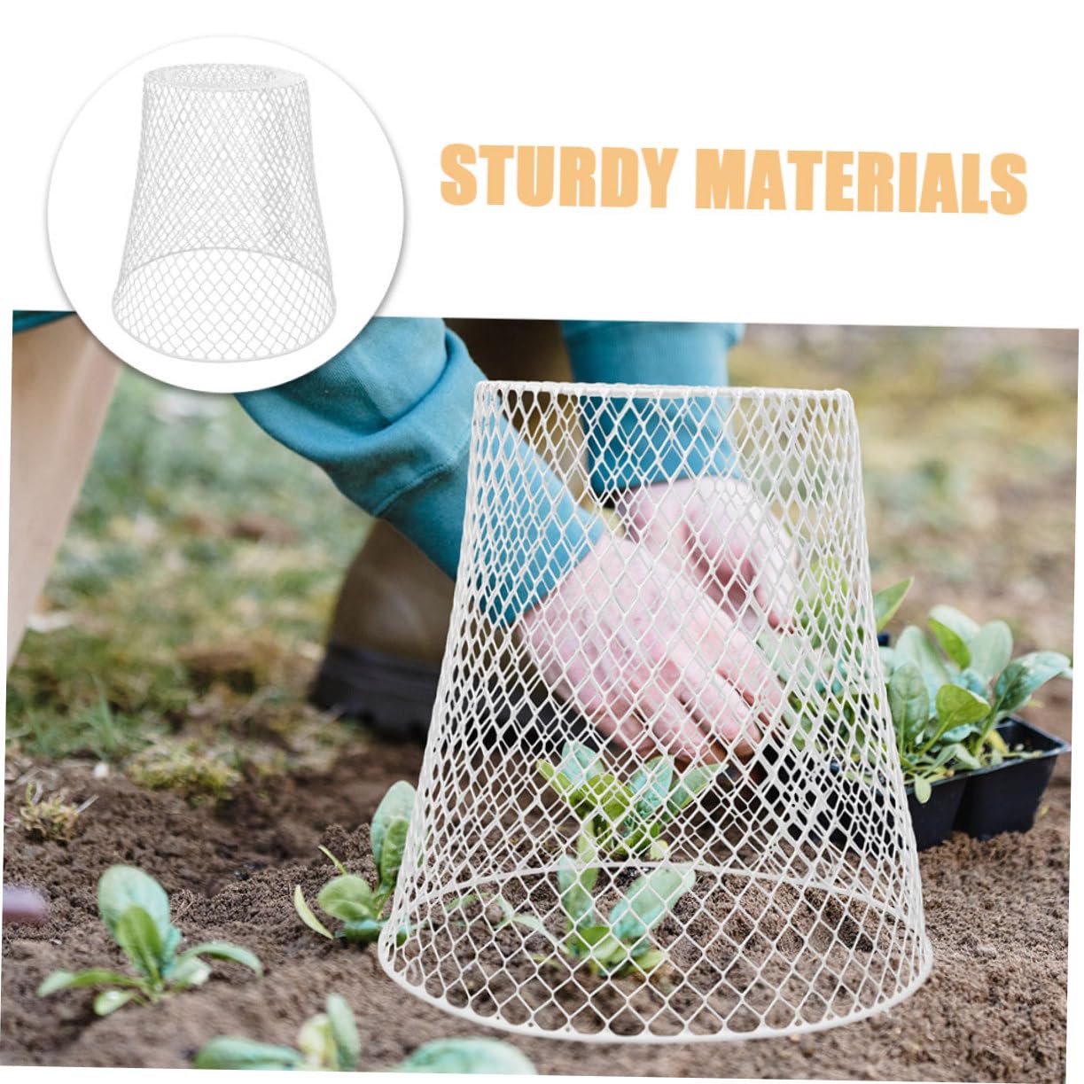 4 Protezioni Per Piante In Ferro IMIKEYA - Gabbie Rettangolari A Rete 23x23x23 Cm, Antiparassari E Antianimali Per Vasi E Giardino